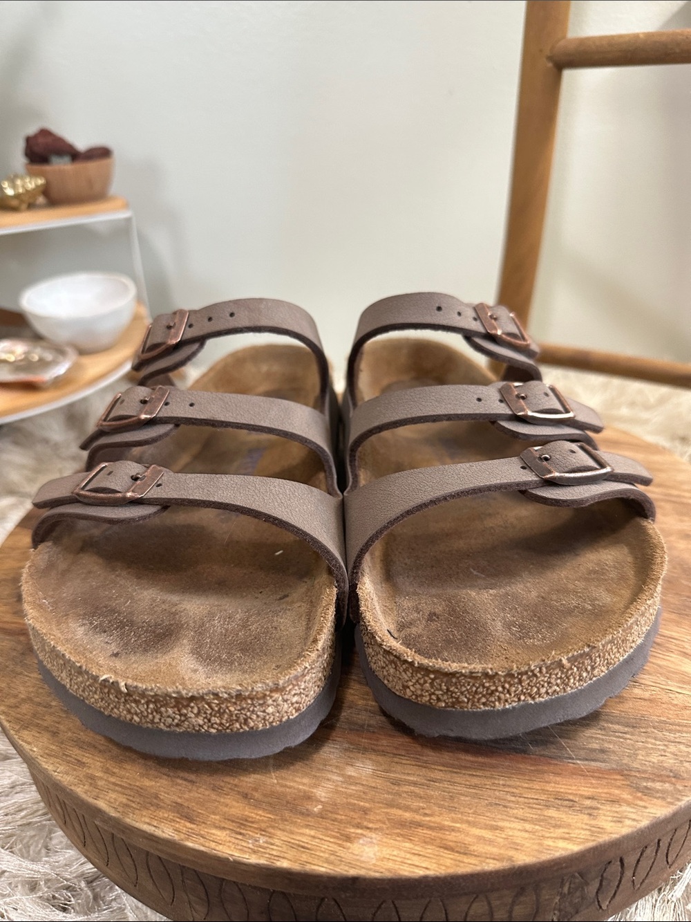 BIRKENSTOCK Florida Slide Sandals Three
Strap Size 38 (7-7.5) Synthetic Upper - Picture 7 of 17